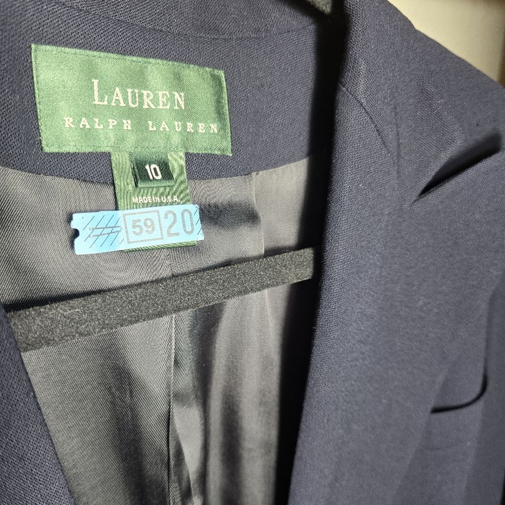 Lauren Ralph Lauren Dark Blue Blazer with Gold Accents - Picture 3 of 9